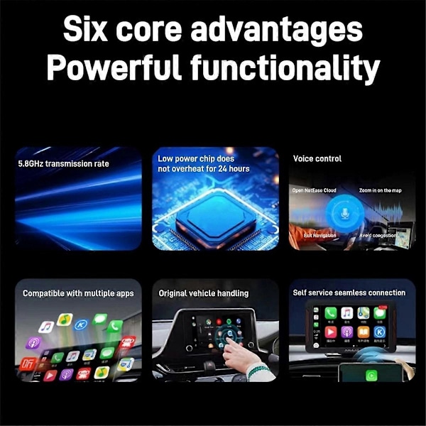 Bil USB Ai Boks 2-i-1 Trådløs Carplay Android Auto Adapter Bil Smart Ai Boks Bil Kablet CarPlay til Wi