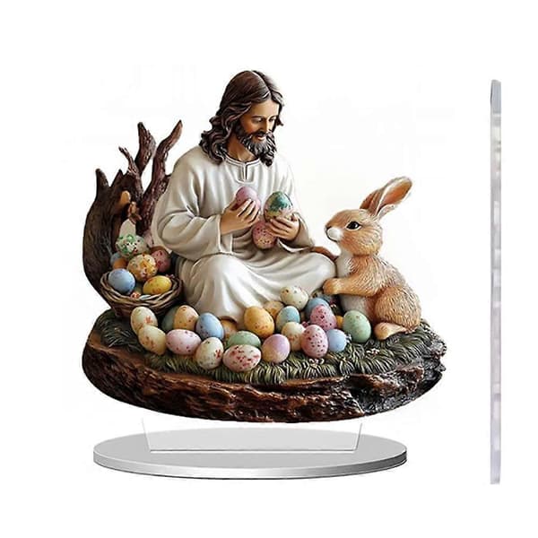 Påske Akrylpynt 20cm Kanin Egg Dekor Til Ferietre rabbit