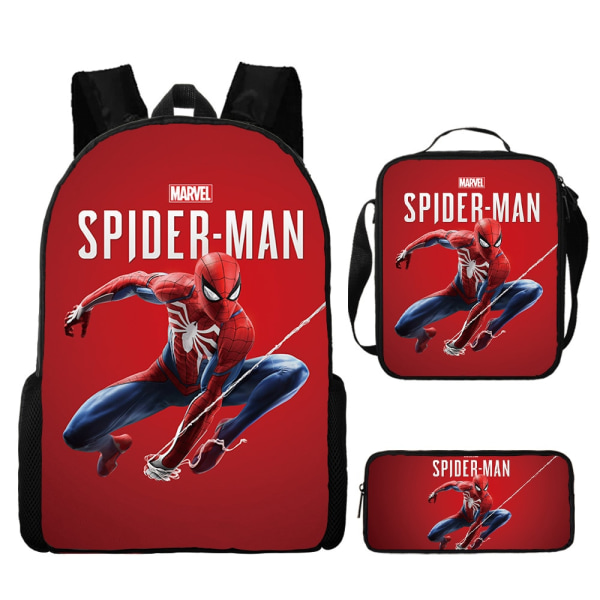 Sæt med 3 Disney Spiderman Rygsæk Børn Rygsæk Trykt Skoletaske Gave H style