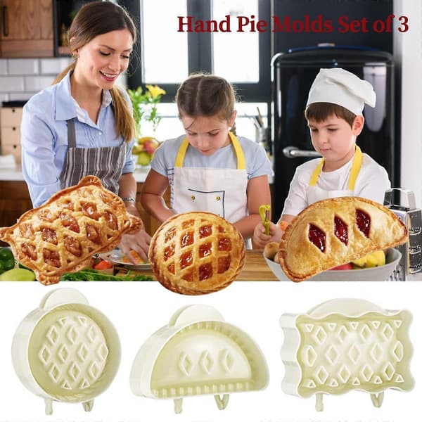 3 STK Håndpaiformer Sett, Eple-, Gresskar- og Eikenøttformet Deigpresse for Feriebaking og Festmat 1pc Rectangle