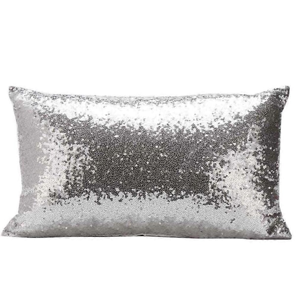 Rektangulært putetrekk, ensfarget glitter paljetter pynteputetrekk kafé hjem festival dekor bil sofa
