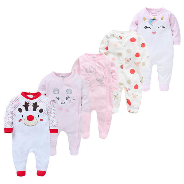 Våren Baby Pyjamas Flickor Pojkar Jumpsuit 115 % Bomull Andas Mjuk Jumpsuit Black 9-12M