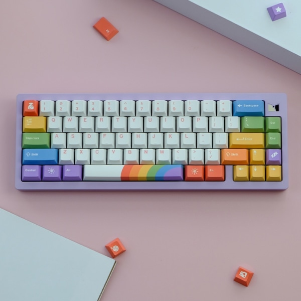 129 näppäimen Cherry-profiilin PBT-näppäinhatut Programmer