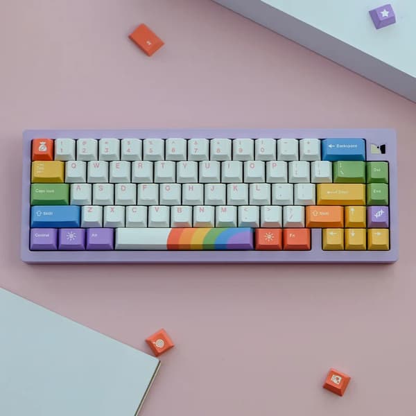 129 tangenter Cherry profil PBT keycaps Camel