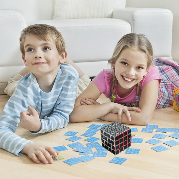 Speed Cube Sett, Magic Cube Sett for Barn Voksen, Karbonfiber Cube Bu...
