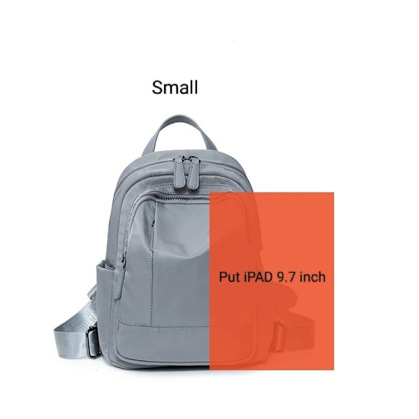 Vattentät Ryggsäck Mode Dam Reseryggsäck Enfärgad Dam Enkel Axelväska S23 Grey Blue 25cm M