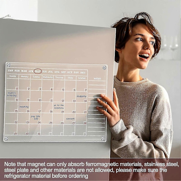 Magnetisk akrylkalender tavla raderbar återanvändbar skrivtavla för hushållstillbehör