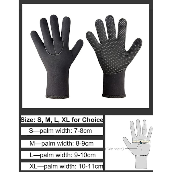 Dykkegloves 3mm Neopren Sklisikre Termiske Våtdrakthansker Tykke Dykkegloves