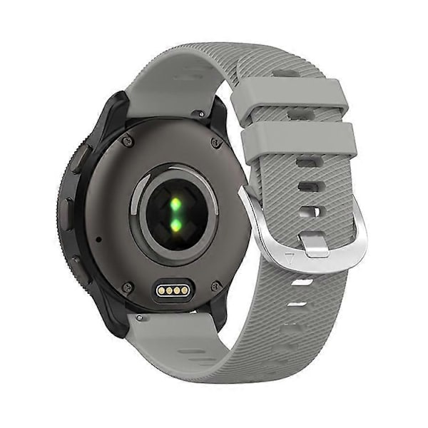 Kompatibel med Garmin Forerunner 255 / Vivoactive 4 Kryssstripet Design 22mm Universell Klokkereim Silikon Erstatningsarmbånd LightGrey