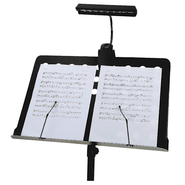 9 LED Leselampe Leselys Skrivebordslampe med Klemme for Piano Notestativ Svart