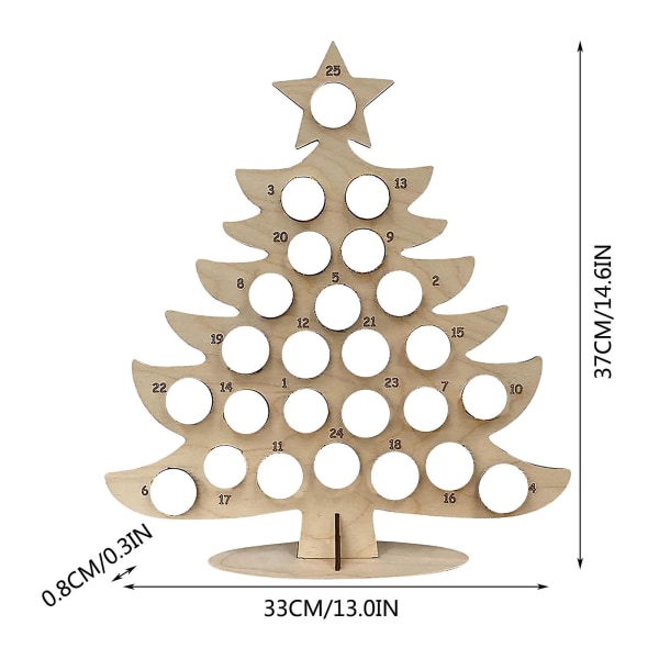 Joulun adventtikalenteri puinen juhlasuklaapidike Lähtölaskenta kalenteri joulukoristukseen Hirven lähtölaskentakalenteri 2021 B