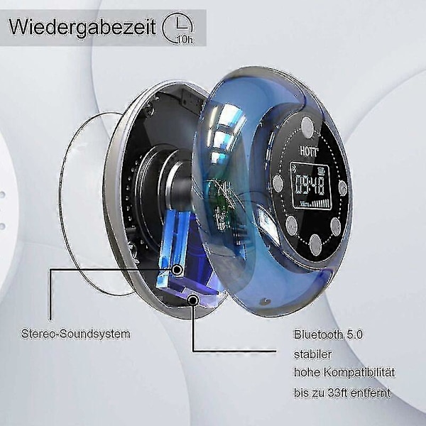 Duschradio Bluetooth 5.0 Vattentät Högtalare Trådlös Badrumsmusik