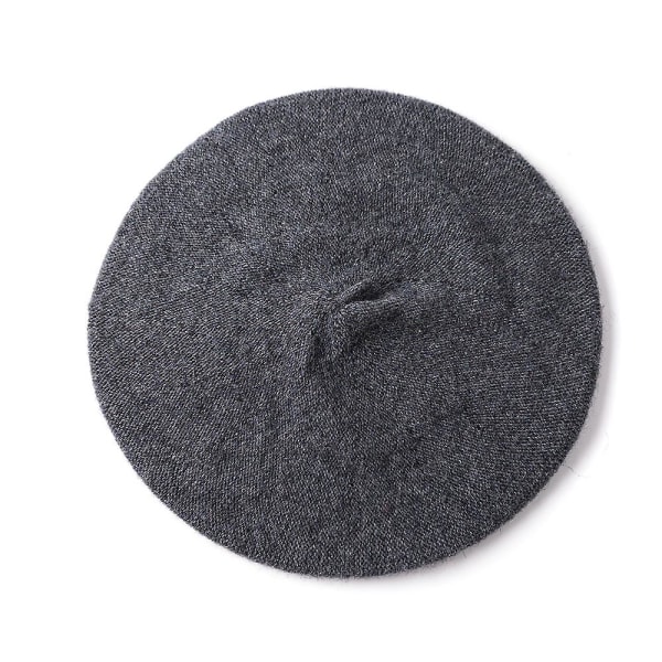Efterårs- og vinterhat uld fortykket beret Fransk kunstner beret dame malerhat beanie hue gray
