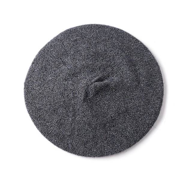 Höst- och vinterhatt ull förtjockad basker fransk konstnär basker kvinnlig målarmössa beanie gray