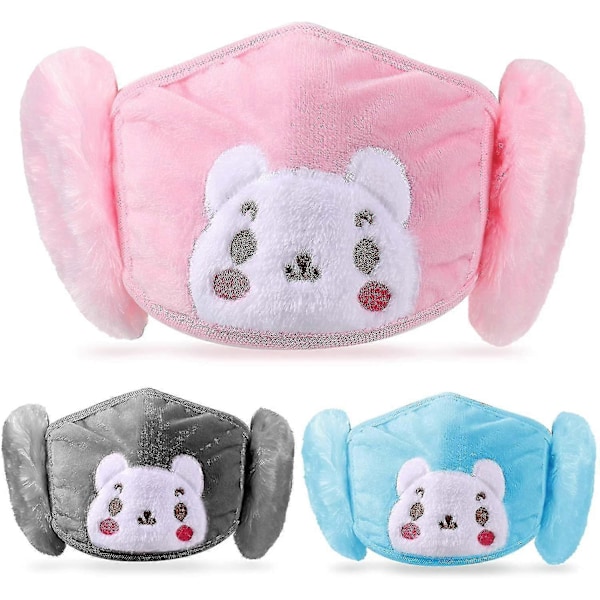 3-pack Vinter Balaclava Ansiktsskydd med Öronmuffar för Barn, Kallt Väder, bz