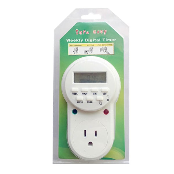 110V US Elektronisk Timer Stikdåse, 7 Dages Cyklisk Stikdåse med UV Timer