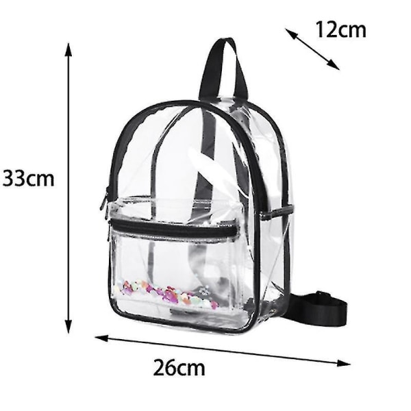 Transparent Synlig Ryggsäck Student Skolväska Funktion Utomhus Picknick Ryggsäck powder