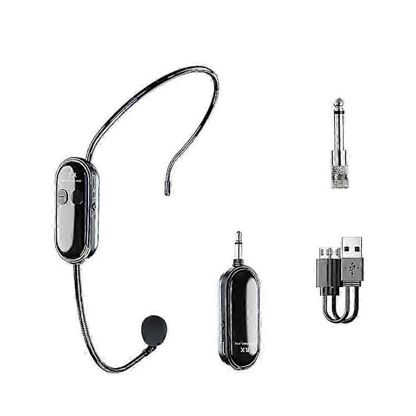 2.4G Trådløst Mikrofon Headset Lang Rekkevidde 30M for Stemmeforsterkere, Høyttalere, Karaoke, Undervisning, Utendørs Taler