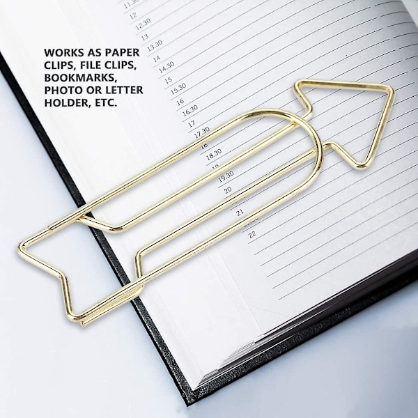 4 stk. Store Guld Papirclips, Papirclips, Metal Papirclips Pileclips Skolekontorartikler Personlig Organisation