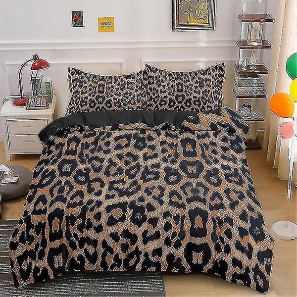 3-delat set Fashion Leopard Print set(1 cover + 2 örngott)