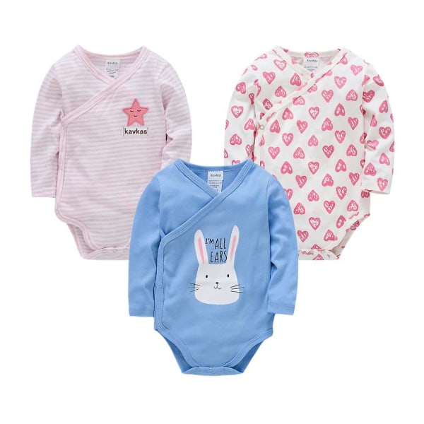 Beibei pyjamas ren bomull mjuk 0-12m baby 2/3/4 stycken Silver 0-3M