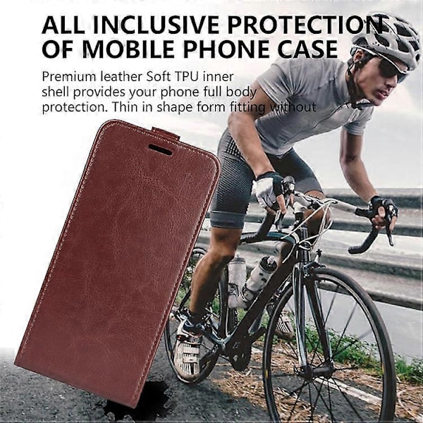 Yhteensopiva Honor Magic6 Pro 5G iskunkestävä suojakotelo korttipaikalla ja pystysuoralla läpällä Brown