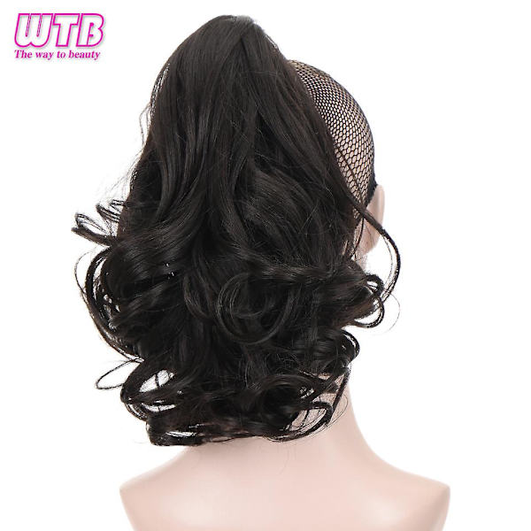 Syntetisk bølgete hår syntetisk hestehale extensions medium lengde klo i clip-on hestehale hårstykker varmebestandig fiber