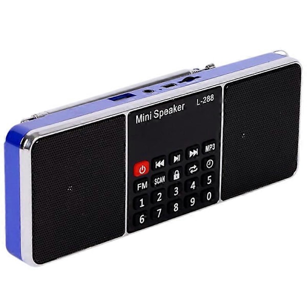 Mini Bærbar Oppladbar Stereo L-288 FM Radio Høyttaler LCD Skjerm Støtte TF Kort USB Disk MP3 Mu