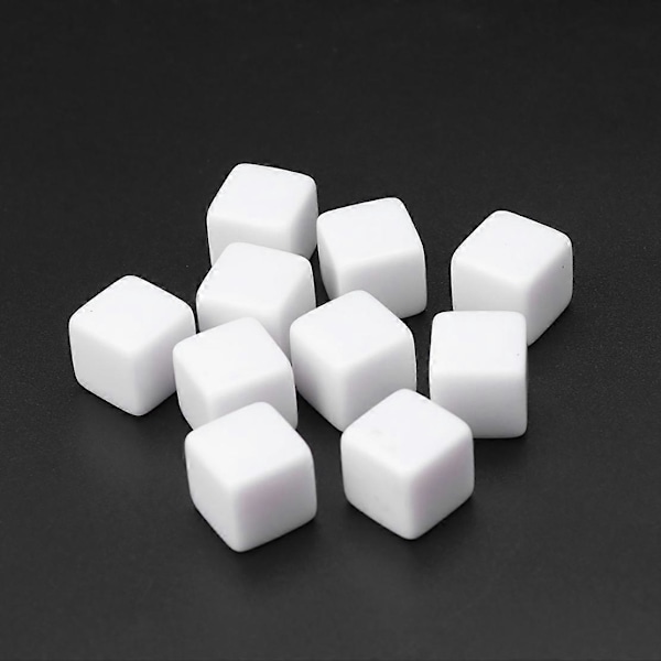 16MM Hvite Akrylkuber Blank for , Telling Undervisning, Alfabet Tall Egendefinert Laging, 48 STK