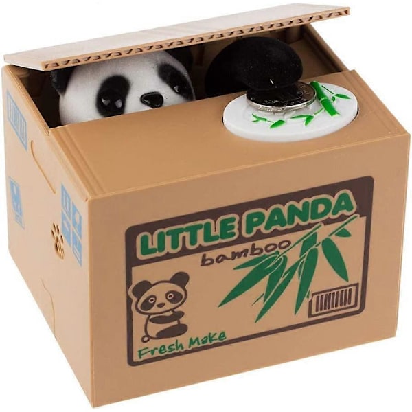 Lösenordskatt SpargrisKlassiskt Pandamönster - Elektronisk Spargris - Säkerhetsbox - Panda Spargris - med Röstlås