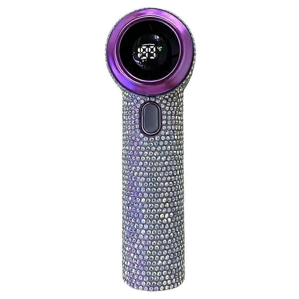 Bling Håndholdt Ventilator USB Genopladelig 100 Hastighedsniveauer med LED-display Silvery