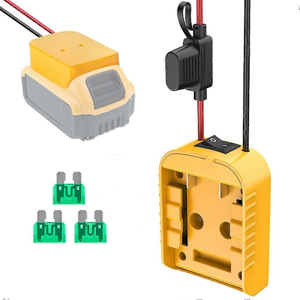 Power Wheels Adapter för 18V/20V Litiumbatteri DIY Batteriadapter med ON/OFF Strömbrytare Säkring för DI