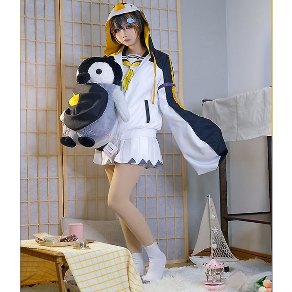 Cosplay-asu Anchor Penguin Petra Gurin valkoinen hame univormu Halloween-karnevaalijuhlapuku M