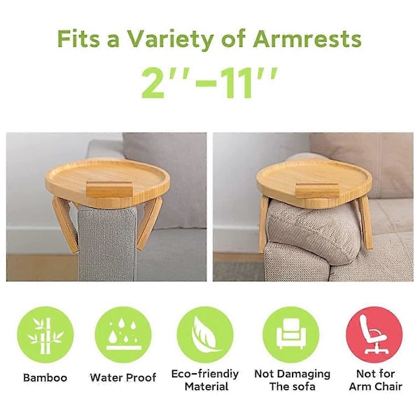 Sofa Armbordsbakke med 360 graders rotation til spisning, rund