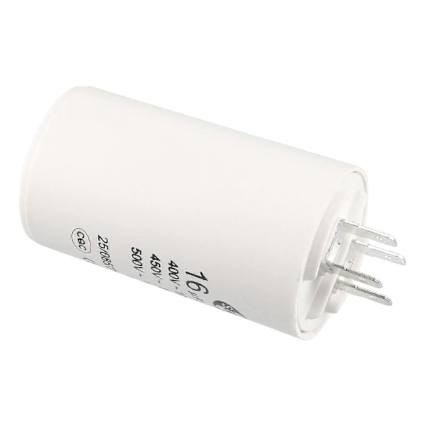 CBB60 Käyttökondensaattori 16uF 450V AC Kaksoisliitin 50/60Hz Sylinteri 72x40mm Valkoinen Ilmakompressorille Vesipumpun Moottorille