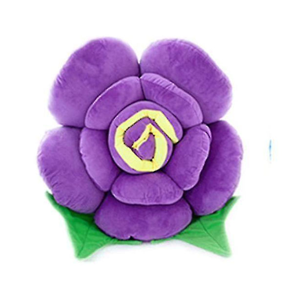 14cm 3D Ros Kudd Blommor Kudde Med Fyllning Gosedjur (lila)