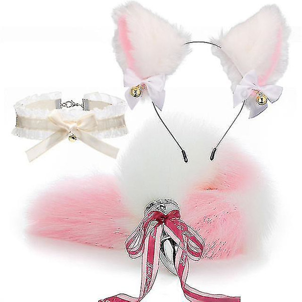 3kpl Cosplay Rekvisiitta Kettu Häntä Kissan Korvat Pääpannat Cosplay Pariskunta Asusteet Pink