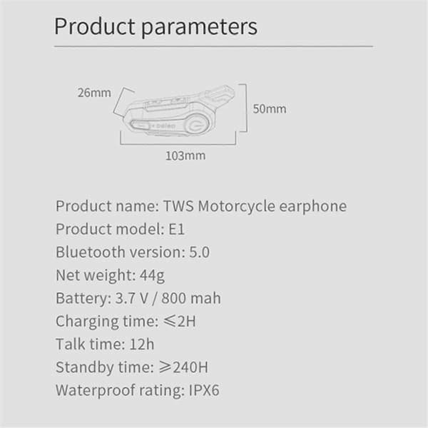 2X Motorcykel Bluetooth Hjelm Intercom Universal Parring Interphone Headset med CNC Støjreduktion