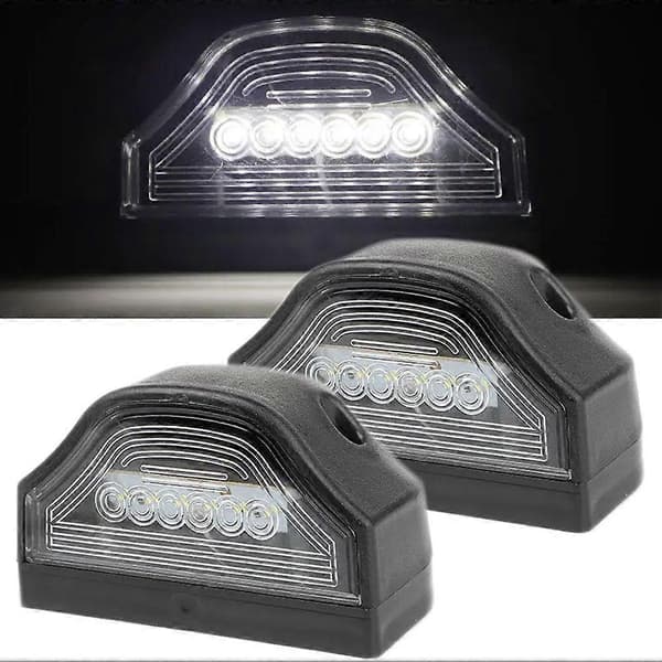 Universal LED-nummerpladelys 12V 24V Hvidt baglys Svart