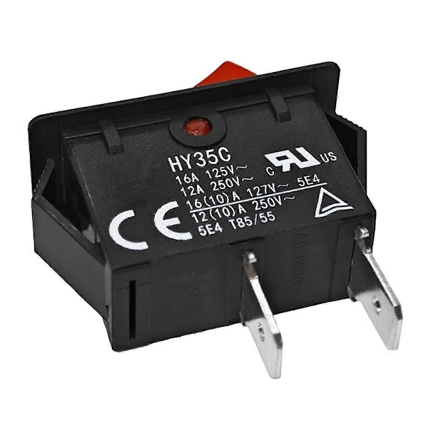 HY35C Tryckknappsbrytare (2-pack) - På-Av 2-Pin AC 125/250V 16/12A Vippströmbrytare för Industri