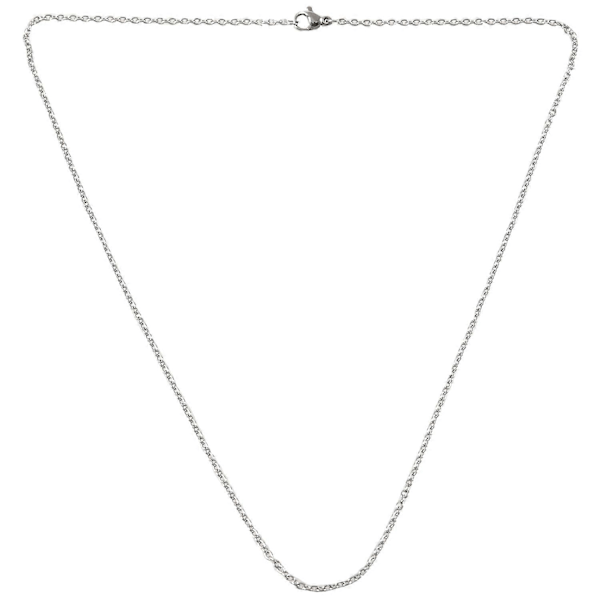 Smycken Dam Kedja, rostfritt stål \"O\" halsband, Silver 2 mm bred 50 cm lång