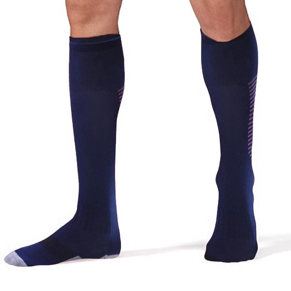Fotbollsstrumpor över knäet, förtjockade handduksstrumpor för män Halkfria sportstrumpor för vuxna blue