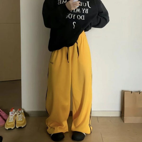 Deeptown Ylisuuret naisten collegehousut syksy harmaa Harajuku vintage löysät urheiluhousut Y2k korealainen katumuoti lenkkeily 90-luvun estetiikka Gray S