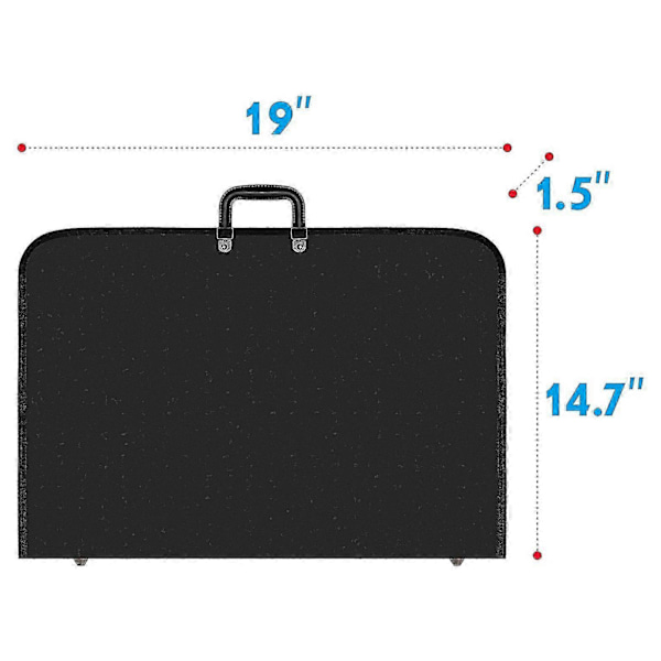 Svart Konstportfölj Väska Konstnär Bärväska Konstnärsportföljer Väska med Axelrem (19X14.7X1