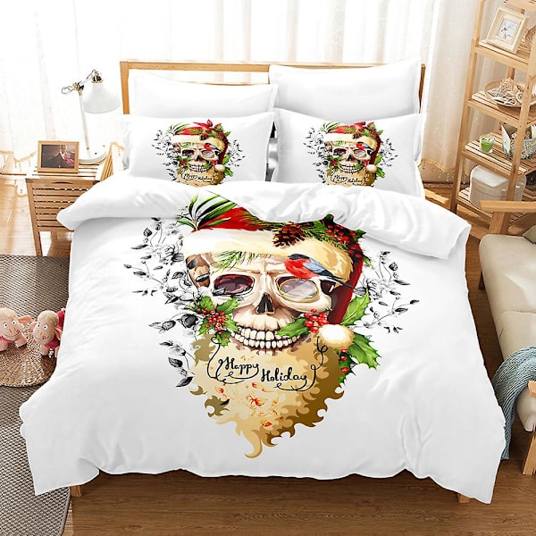 S5 Dödskalle 3D-tryckt Sängklädesset Påslakan Örngott Barnpresent AU single 140x210cm