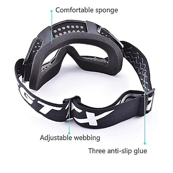 Motorcykelbriller, Dirt Bike Briller Mtb Anti-uv Sikkerhedsbriller Vindtætte Støvtætte Motocross Briller Anti-ridse Motorcykelbriller Til Cykling Ridi