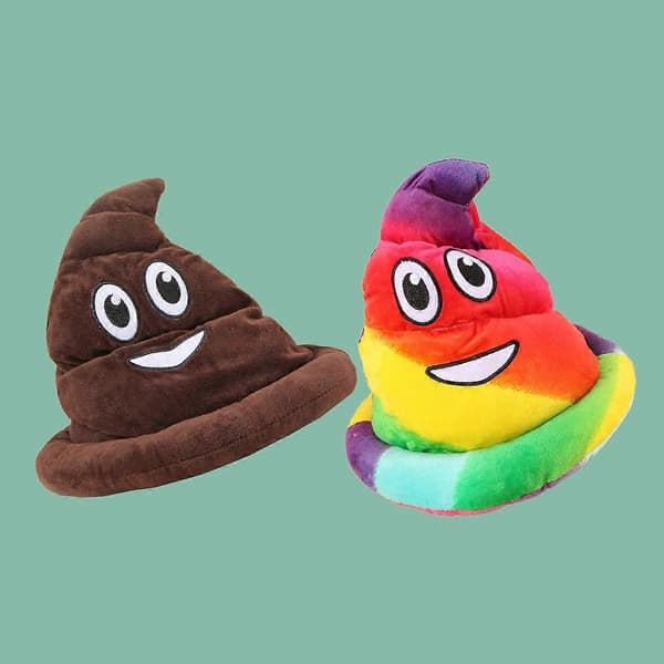 Shithead-hatt for menn, brun, én størrelse, smileyfjes, tilbehør, temafest - gradientfarge