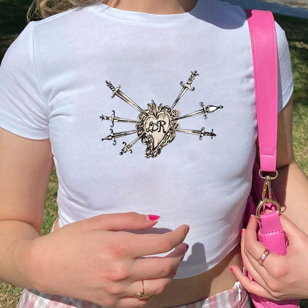 Lana Del Rey T-shirt Y2k Baby Tee Vintage Grafisk Baby Tee Y2k Lana Del Rey Baby Tee Lana T-shirt Æstetisk Tøj Gave til Fan White M