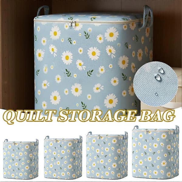Opbevaringspose til dyner - Non-woven, stor kapacitet, lynlås, blå L