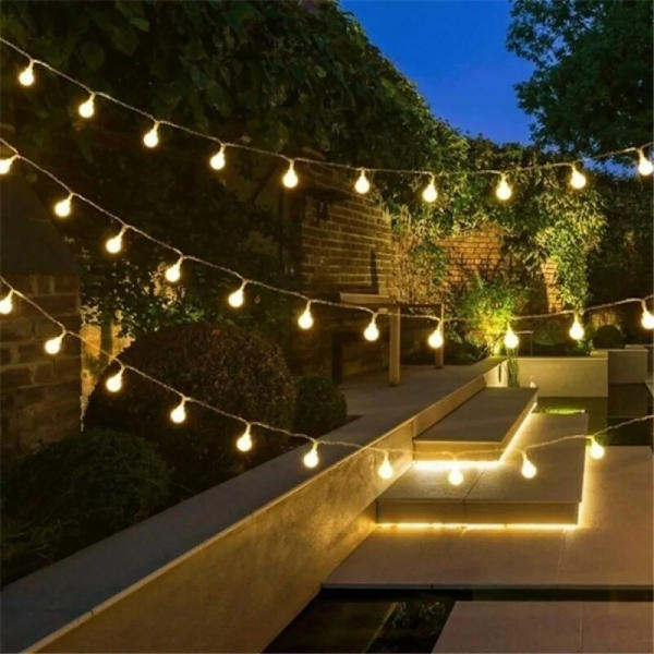 10M pallo LED-valosarja ulkokäyttöön, palloketjuvalot, köynnösvalot, hehkulamppuvalot, juhlat, koti, häät, puutarha, joulukoriste 1.5M 10LEDs Warm White